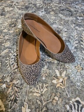 Lucky Brand Leopard Print Pointed Toe Flats - Brown/Black